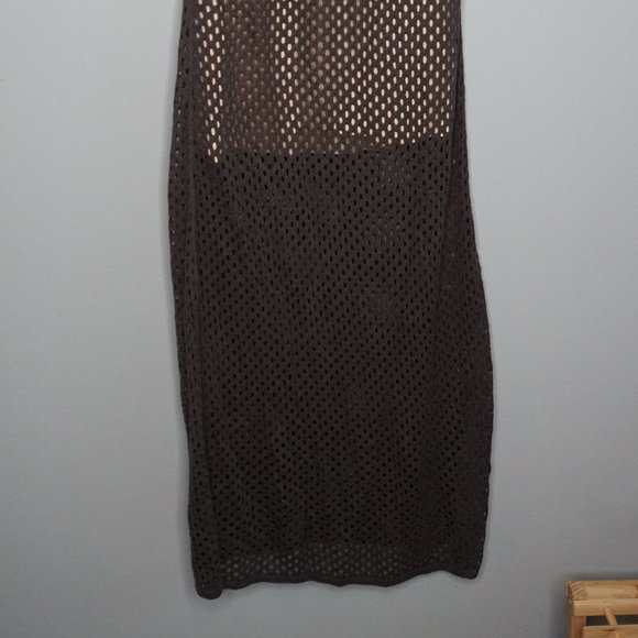 New Addison Women Dark Gray with Beige Slip Dress size M/L - Picture 10 of 11